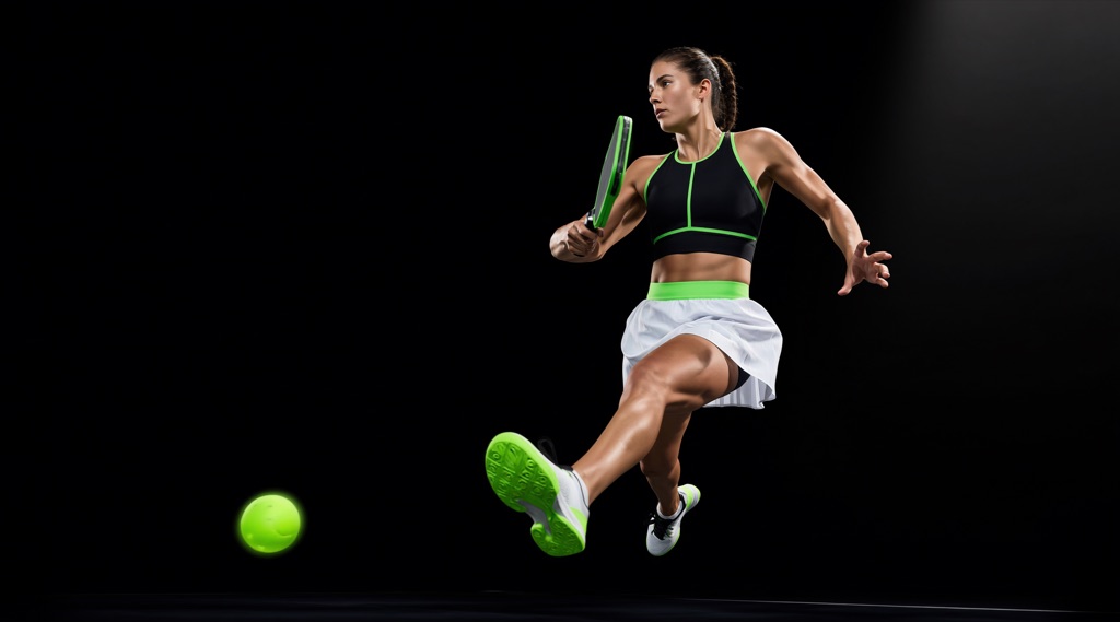 The player fully airborne, reaching wide for a ball at the far edge of the frame.
